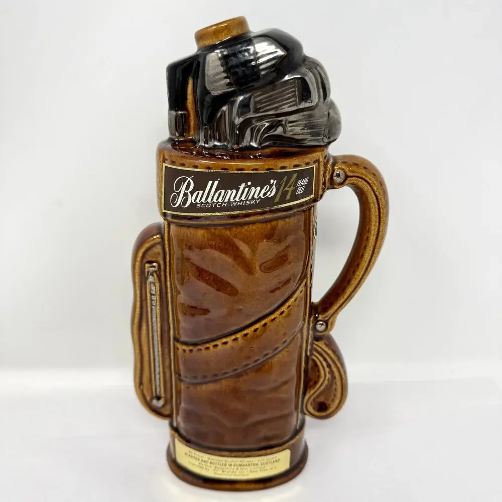 Vintage Ballantine’s 14 Year Scotch Golf Bag Decanter Palfrey 1969 No Cork